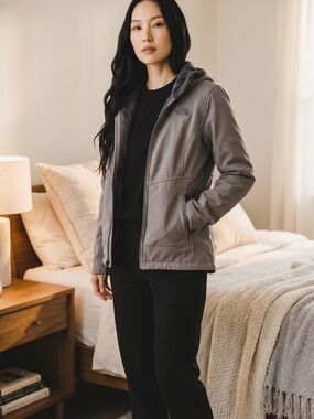 The North Face Women's Taupe Hooded Softshell Jacket